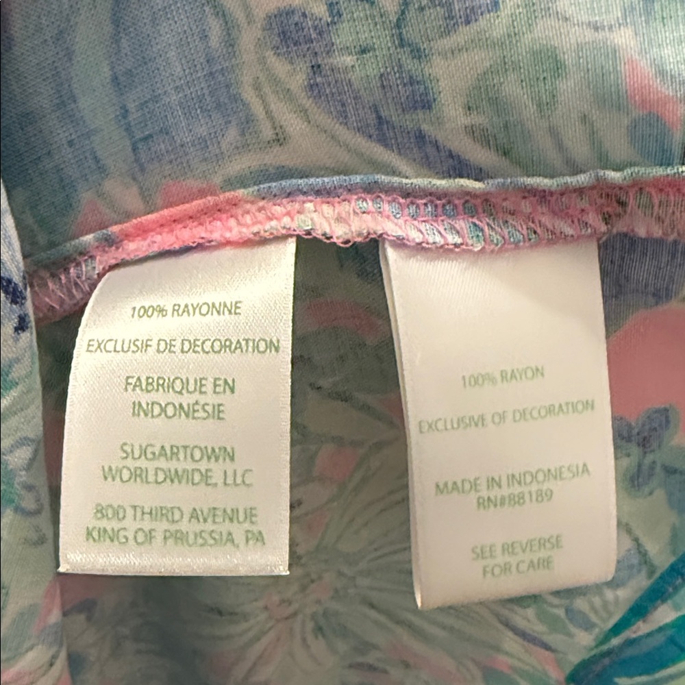Lilly Pulitzer Pink Blue Green Floral Tunic Dress - Picture 8 of 9